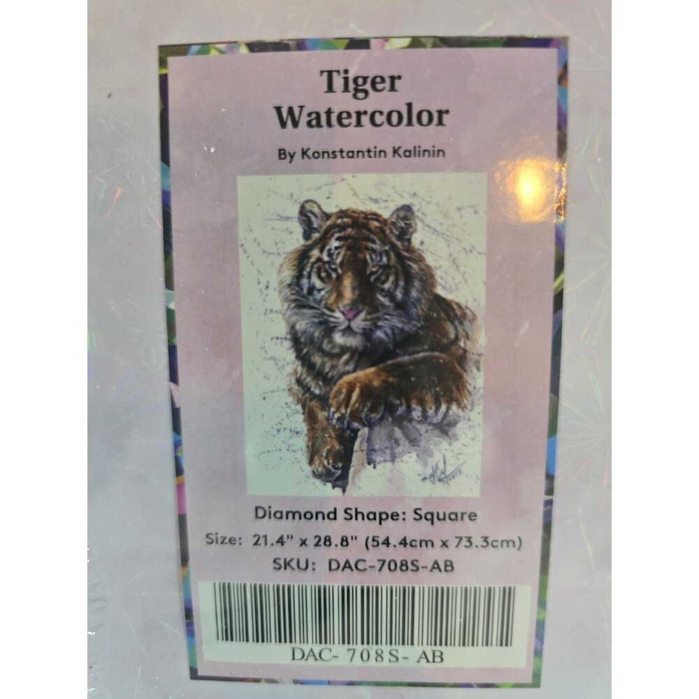 Diamond Art Club Tiger Watercolor Konstantin Kalinin Square 21.4x28.8...